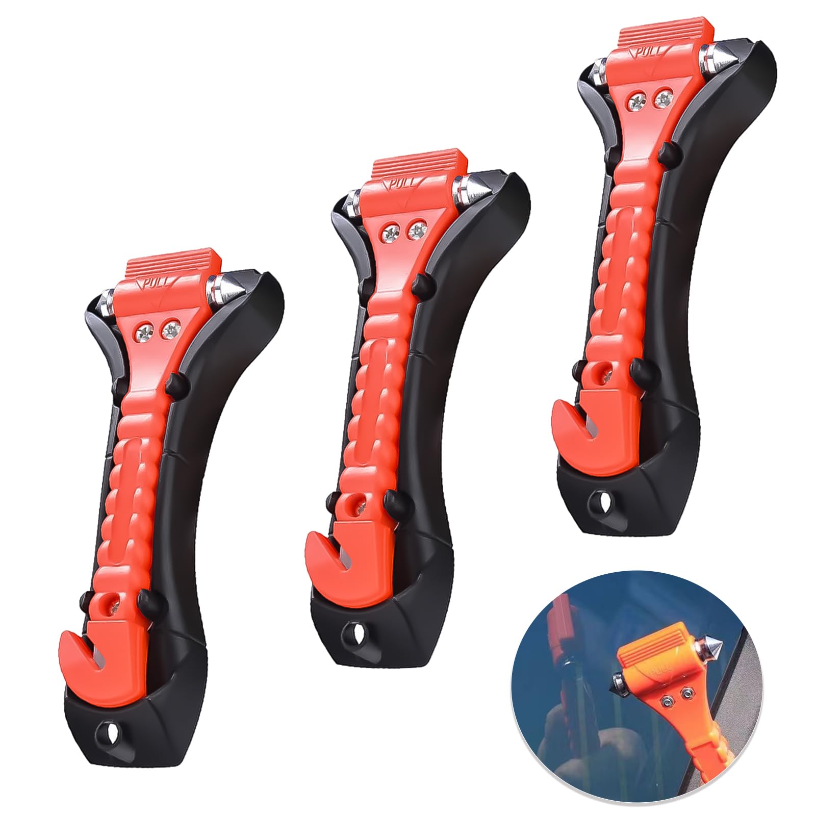 Sqxaldm Notfall Hammer Scheibe Auto Notfallhammer Mit Gurtschneider Notfallhammer Fürs Auto Scheibenhammer Auto Fensterhammer Auto für Sicherheitsgurt Cutter, Auto Essentials Glass Breaker(3 Stück) Sqxaldm Notfall Hammer Scheibe Auto Notfallhammer Mit Gurtschneider Notfallhammer Fürs Auto Scheibenhammer Auto Fensterhammer Auto für Sicherheitsgurt Cutter, Auto Essentials Glass Breaker(3 Stück) von Sqxaldm