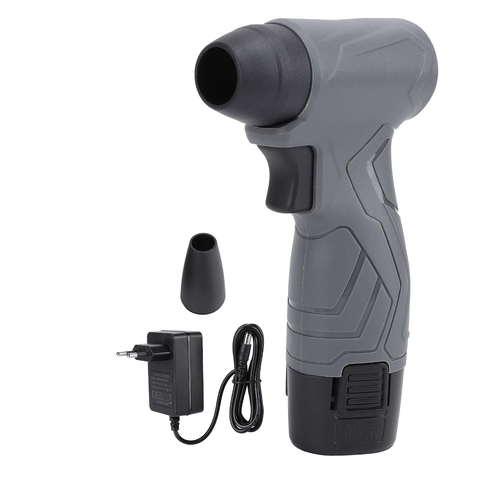 Srliya Jet-Trockengebläse, Bürstenloser Motor, 200 W, 135.000 U/min, Stufenlose Geschwindigkeit, Einstellbar, 2500 MAh, Hand-Jet-Turbo-Lüfter für die Reinigung von Autos und (EU-Stecker) von Srliya