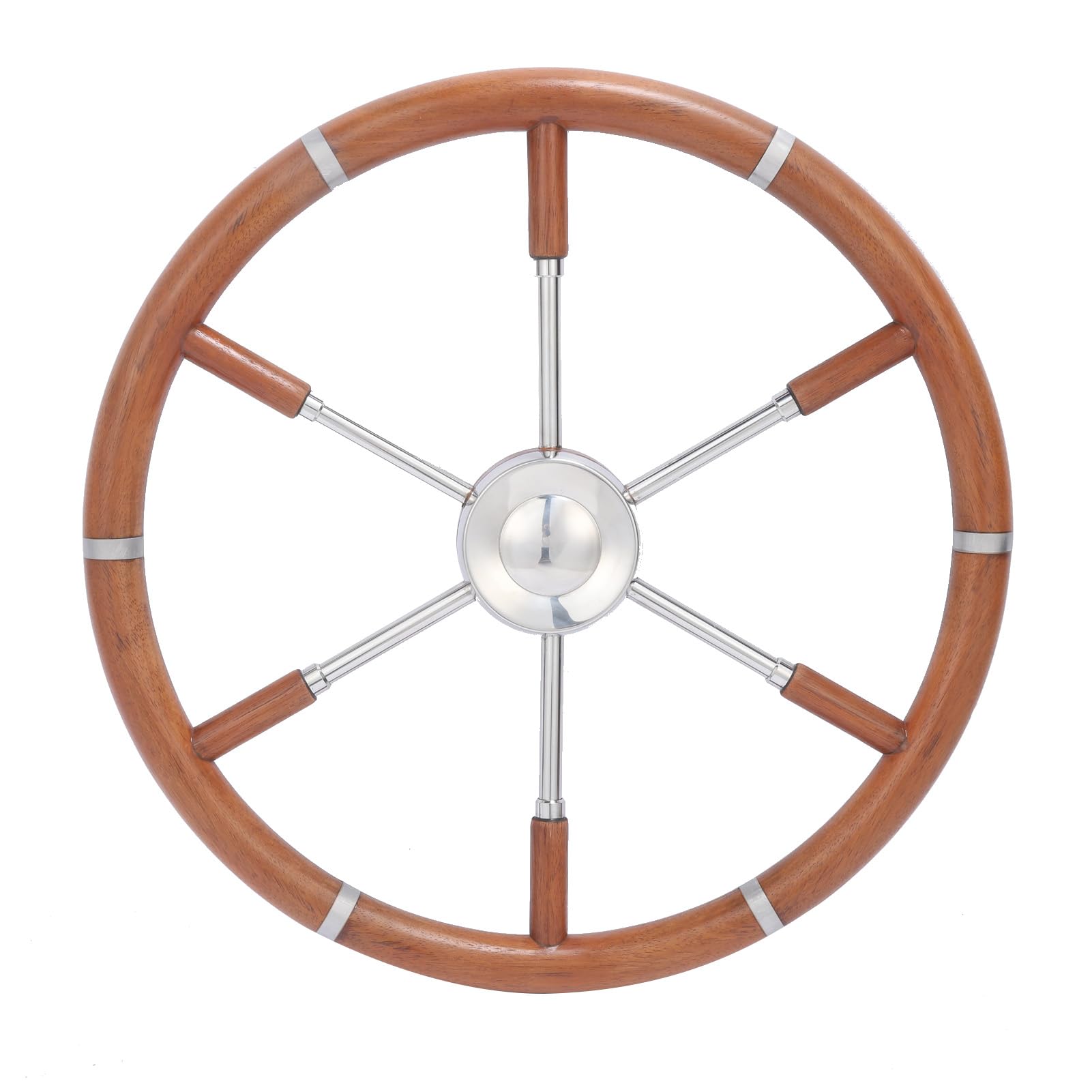 Teak Holzgriff Boot Lenkrad 6 Speiche 304 Edelstahl Mittel Rahmen Ersatz Yachten Lenkrad für 5/8 Zoll Sich Verjüngende Welle Helme Teak Holzgriff Boot Lenkrad 6 Speiche 304 Edelstahl Mittel Rahmen Ersatz Yachten Lenkrad für 5/8 Zoll Sich Verjüngende Welle Helme von Srliya