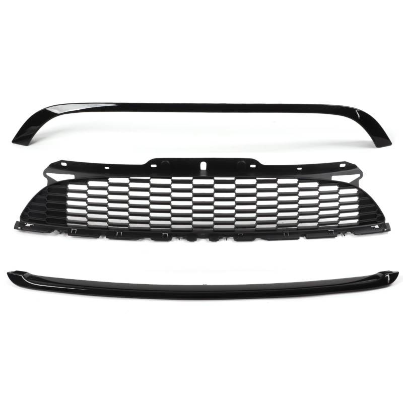Vordere Stoßfänger Grill 3pcs Set Glänzend Schwarz Vorne Kapuze -Kühlergrill Surround -Trimmkits für R55 R56 R57 R58 R59 S JCW von Srliya