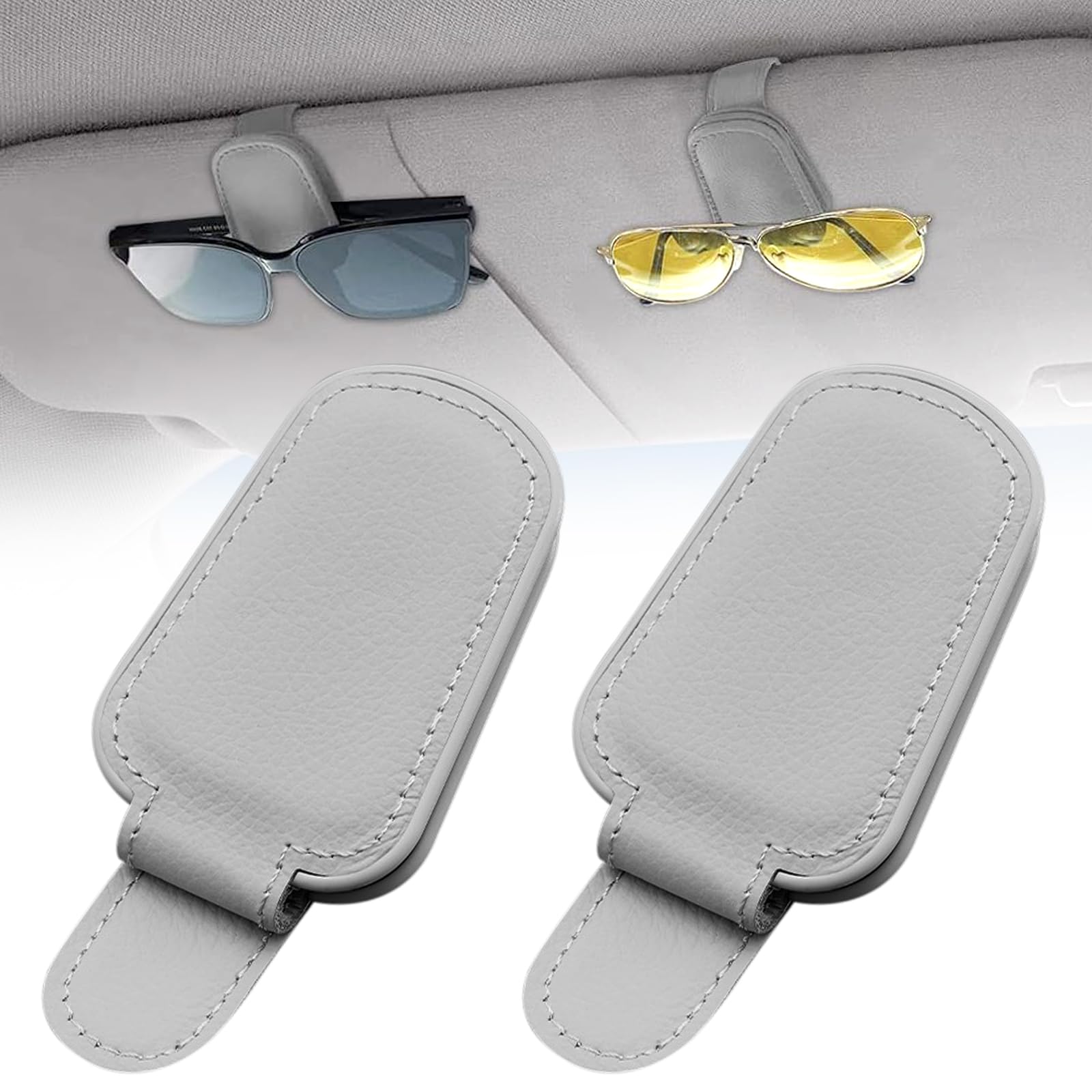 Srup 2 Brillenhalter Für Auto Sonnenblende, Brillenhalter Sonnenblende,Sonnenbrillenhalter Auto， Magnetische Auto Visier Brillenhalter für Alle Arten von Gläsern Geeignet von Srup