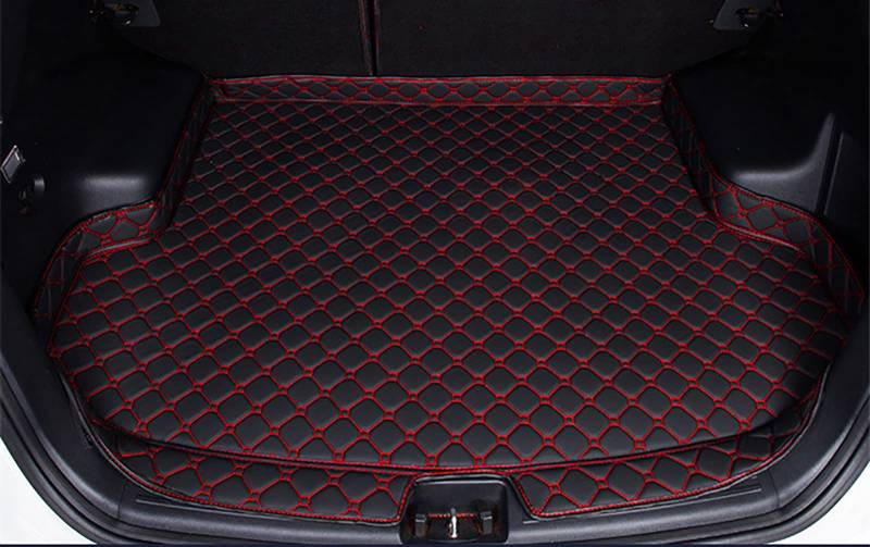 Auto Leder Kofferraummatten für Nissan Qashqai (J11) 2016-2021, Kofferraum Schutzmatte Kofferraumwanne Teppich Schutzmatten Teppich Kratzfest Interieur ZubehöR, C/Black-Red von StRoux
