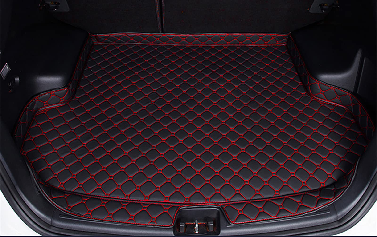 Auto Leder Kofferraummatten für Opel Insignia Grand Sport (B) 2017-2022, Kofferraum Schutzmatte Kofferraumwanne Teppich Schutzmatten Teppich Kratzfest Interieur ZubehöR, C/Black-Red von StRoux