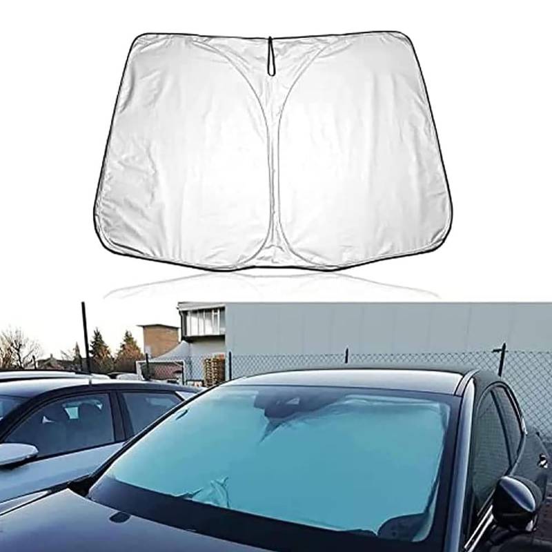 Sonnenschutz Auto Frontscheibe für Mercedes GLA GLB GLC GLE 2014-2024, Faltbare Windschutzscheibe Abdeckung Sonnenschirm Hitzeschutz UV-Schutz Sonnenblende Tragbares ZubehöR,B/Silver von StRoux