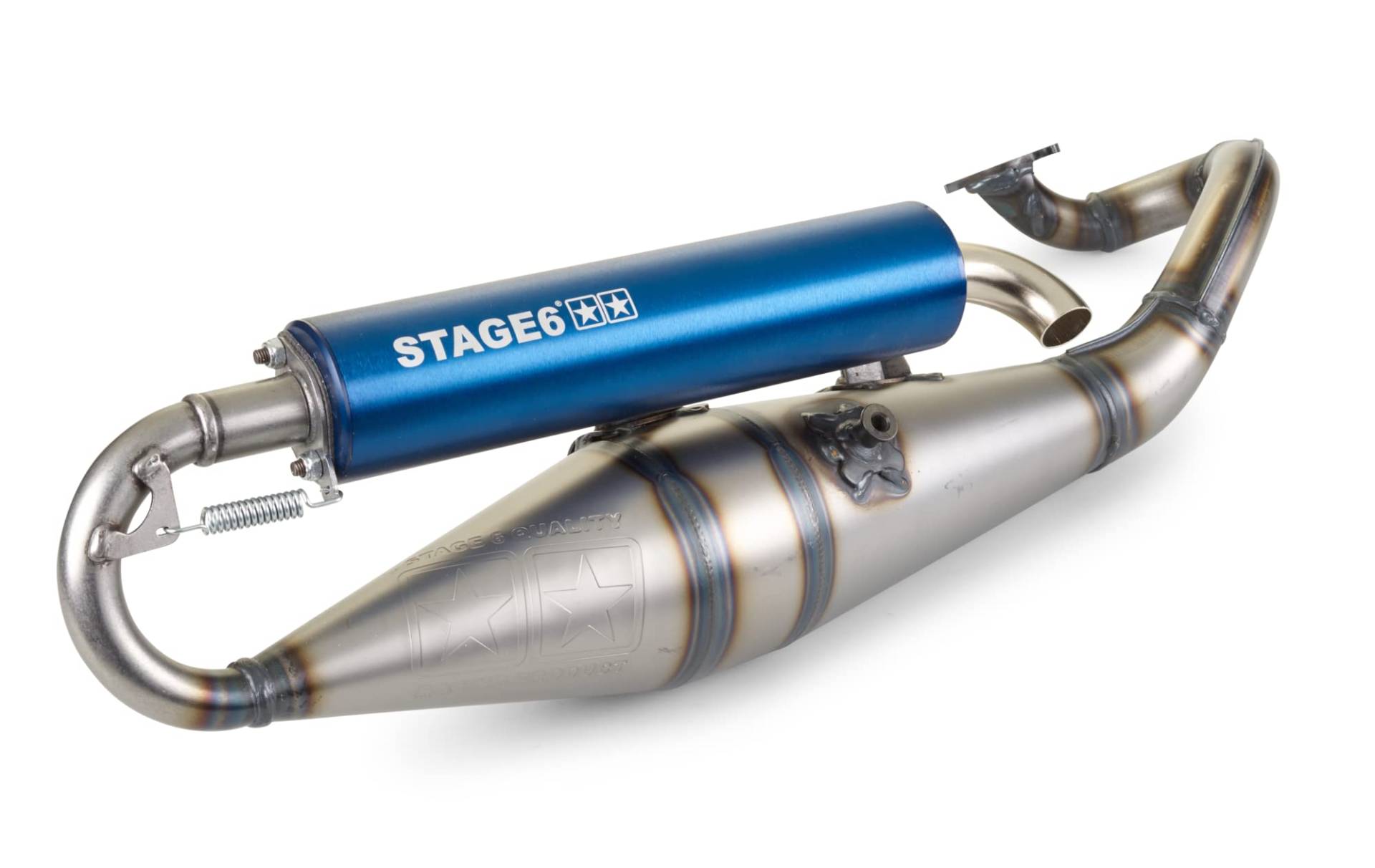 Auspuff Stage6 Pro Replica MK2 Blau Minarelli liegend / China 2-Takt Auspuff Stage6 Pro Replica MK2 Blau Minarelli liegend / China 2-Takt von Stage6