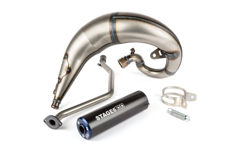 Auspuff Stage6 Streetrace high mount CNC blau / schwarz Rieju MRT von Stage6