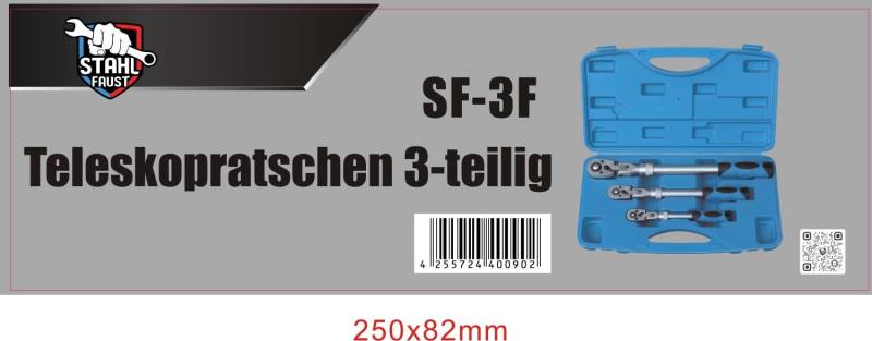 Stahl-Faust Teleskopratschen mit Gelenk 3-teilig von Stahl-Faust