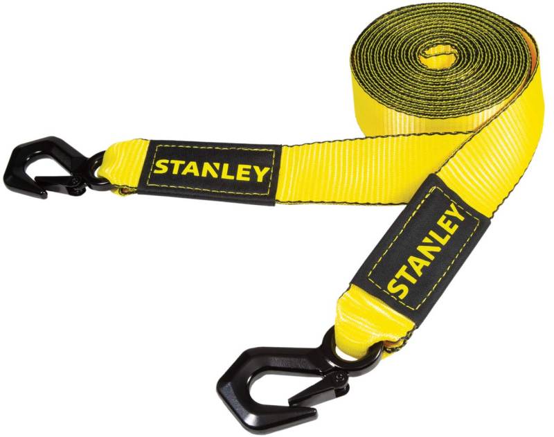 STANLEY S1051 Black/Yellow 2" x 20' Tow Strap with Heavy Duty Tri-Hook (9,000 lbs Break Strength) von Stanley