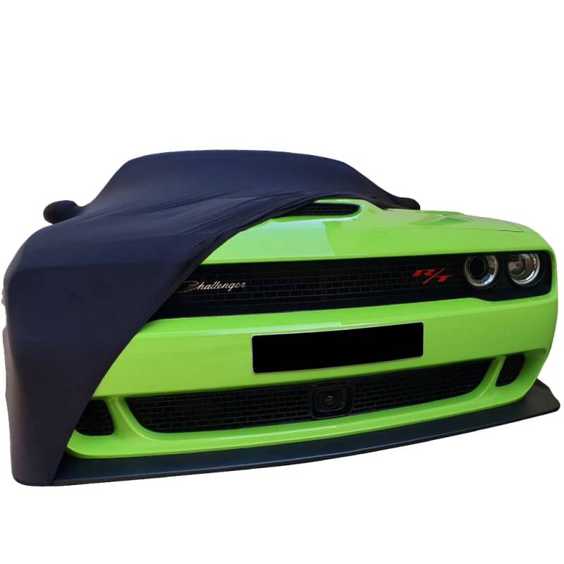 Star Cover Indoor Autoabdeckung kompatibel mit Dodge Challenger mit Spiegeltaschen SUPER Soft Stretch von Homry