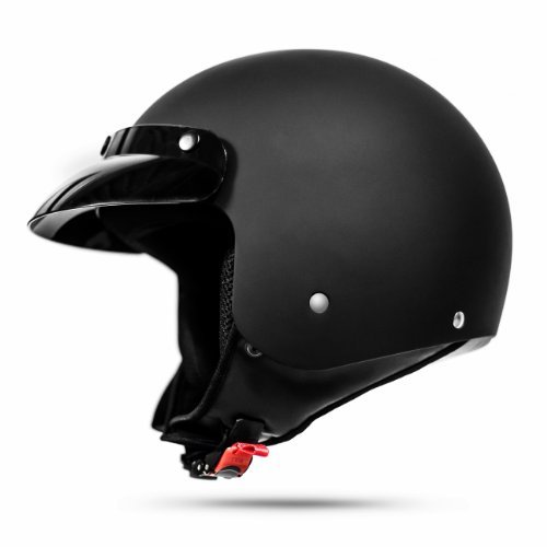 ATO-Moto Classic Jethelm in Schwarz matt - extrem leicht - aktuelle Sicherheitsnorm ECE 2205 - Größe: XL 61cm von ATO-Helme