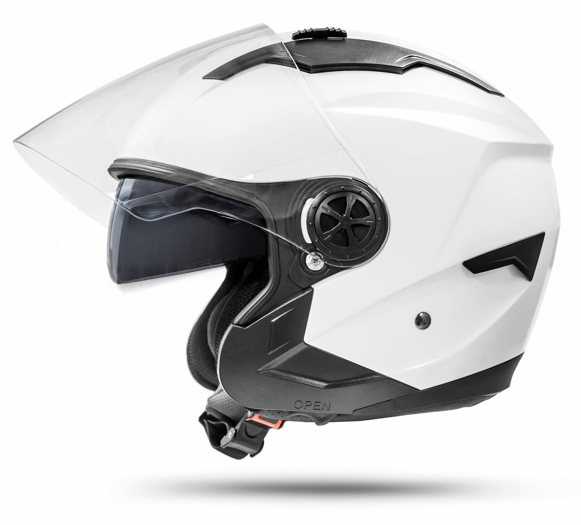 ATO Moto Jet Helm LA Street Motorradhelm mit Doppelvisier System Integrierte Visiermechanik 4 punkt Belüftung und neuster Sicherheitsnorm ECE 2205 Größe: L 59-60cm ATO Moto Jet Helm LA Street Motorradhelm mit Doppelvisier System Integrierte Visiermechanik 4 punkt Belüftung und neuster Sicherheitsnorm ECE 2205 Größe: L 59-60cm von ATO Moto