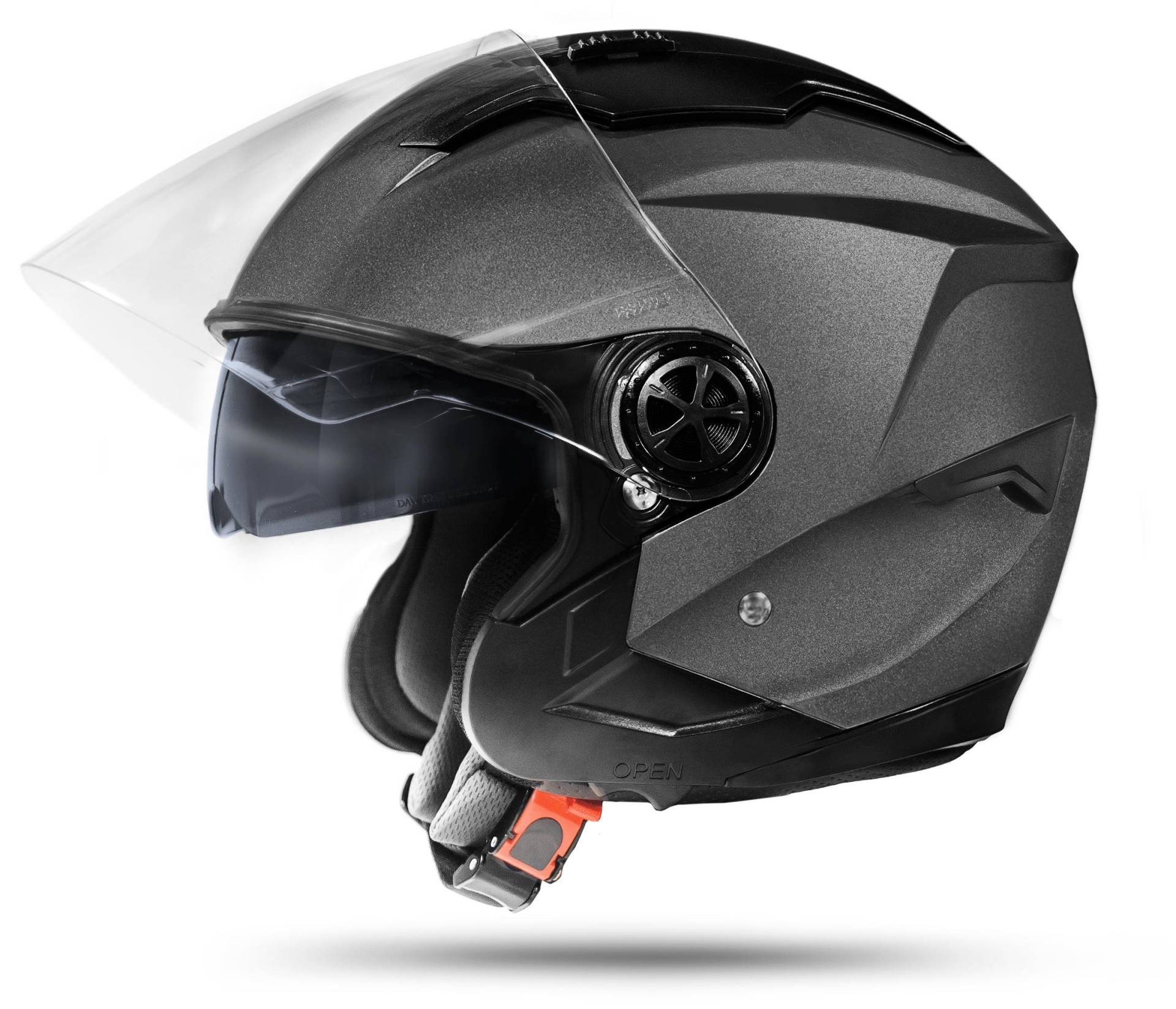 ATO Moto LA Street Jet Helm Grau Größe: M 57/58cm + Doppelvisier System + Integrierte Visiermechanik + 4 punkt Belüftung und neuste Sicherheitsnorm ECE 2205 ATO Moto LA Street Jet Helm Grau Größe: M 57/58cm + Doppelvisier System + Integrierte Visiermechanik + 4 punkt Belüftung und neuste Sicherheitsnorm ECE 2205 von ATO Moto