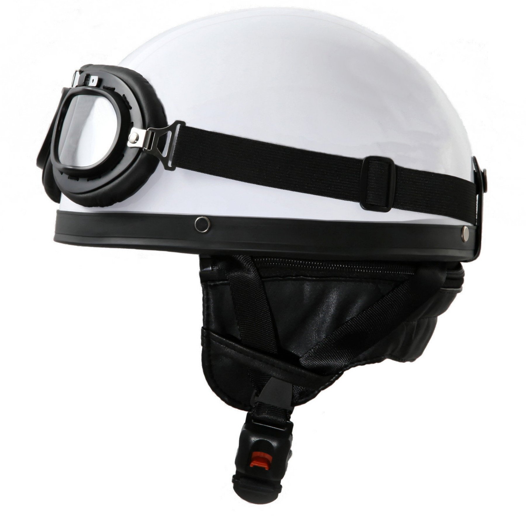 Oldtimer Motorradhelm mit Brille Größe: S 55/56cm, Weiß von ATO-Helme