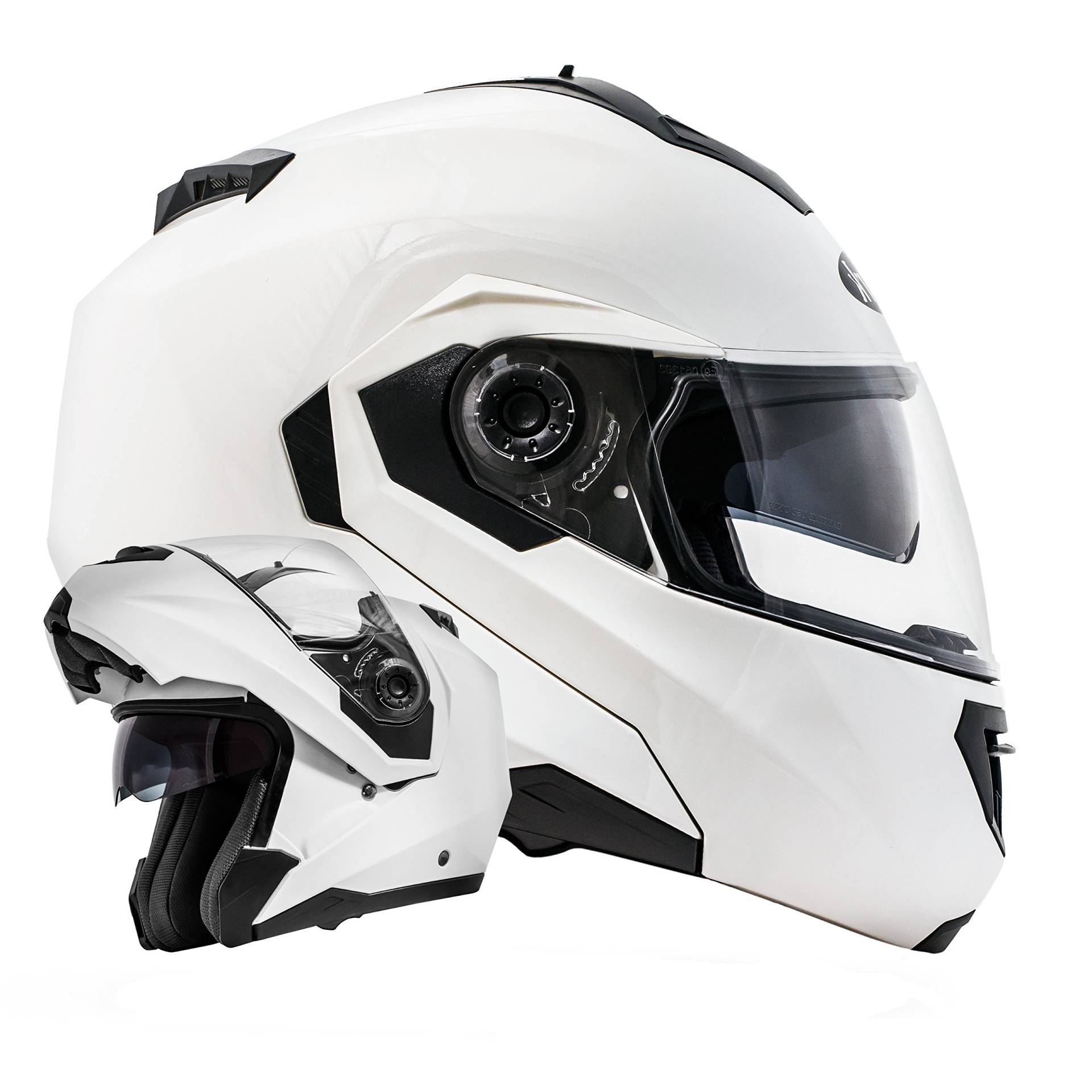 ATO Moto Montreal Weiß Größe XL 61cm Klapphelm mit Doppelvisier System und der neusten Sicherheitsnorm ECE 2205 ATO Moto Montreal Weiß Größe XL 61cm Klapphelm mit Doppelvisier System und der neusten Sicherheitsnorm ECE 2205 von ATO Moto