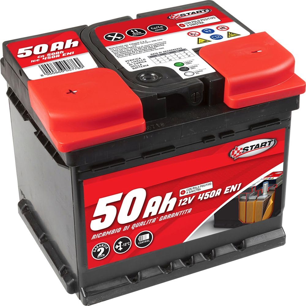 Batterie Start 50 Ah 450 EN1 Pluspol links von Start