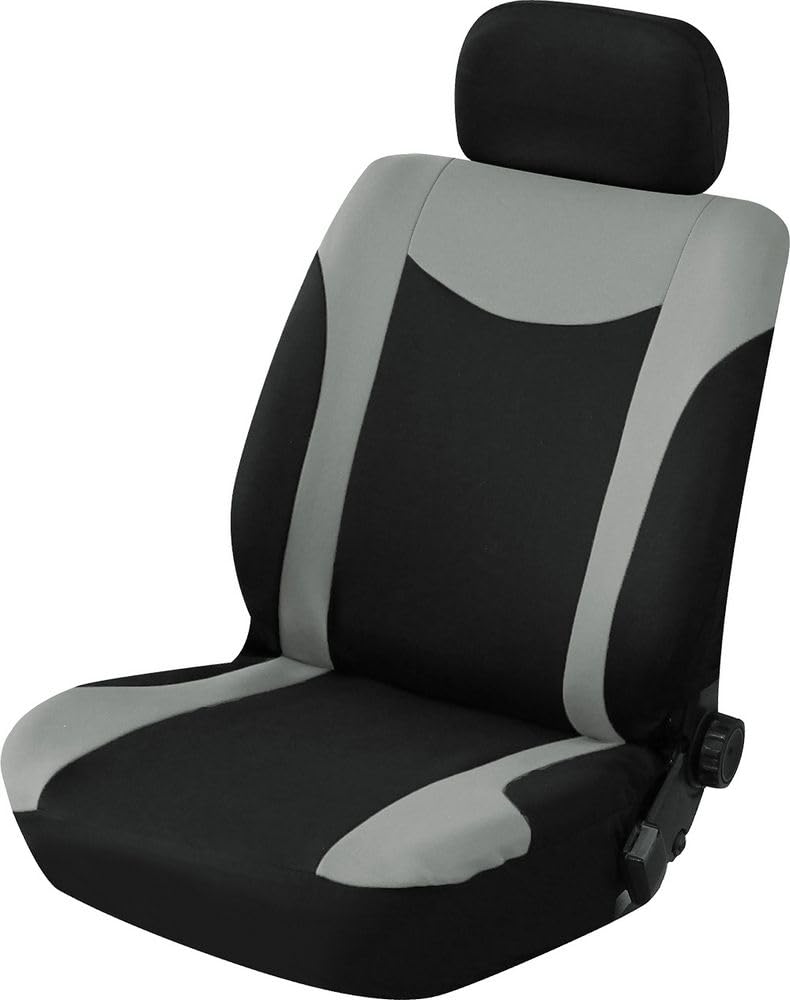 Uranus Einzelsitzbezug für Vordersitze - Schwarz und Grau - passend für alle Autos - auch für Sitze mit Armlehnen von START