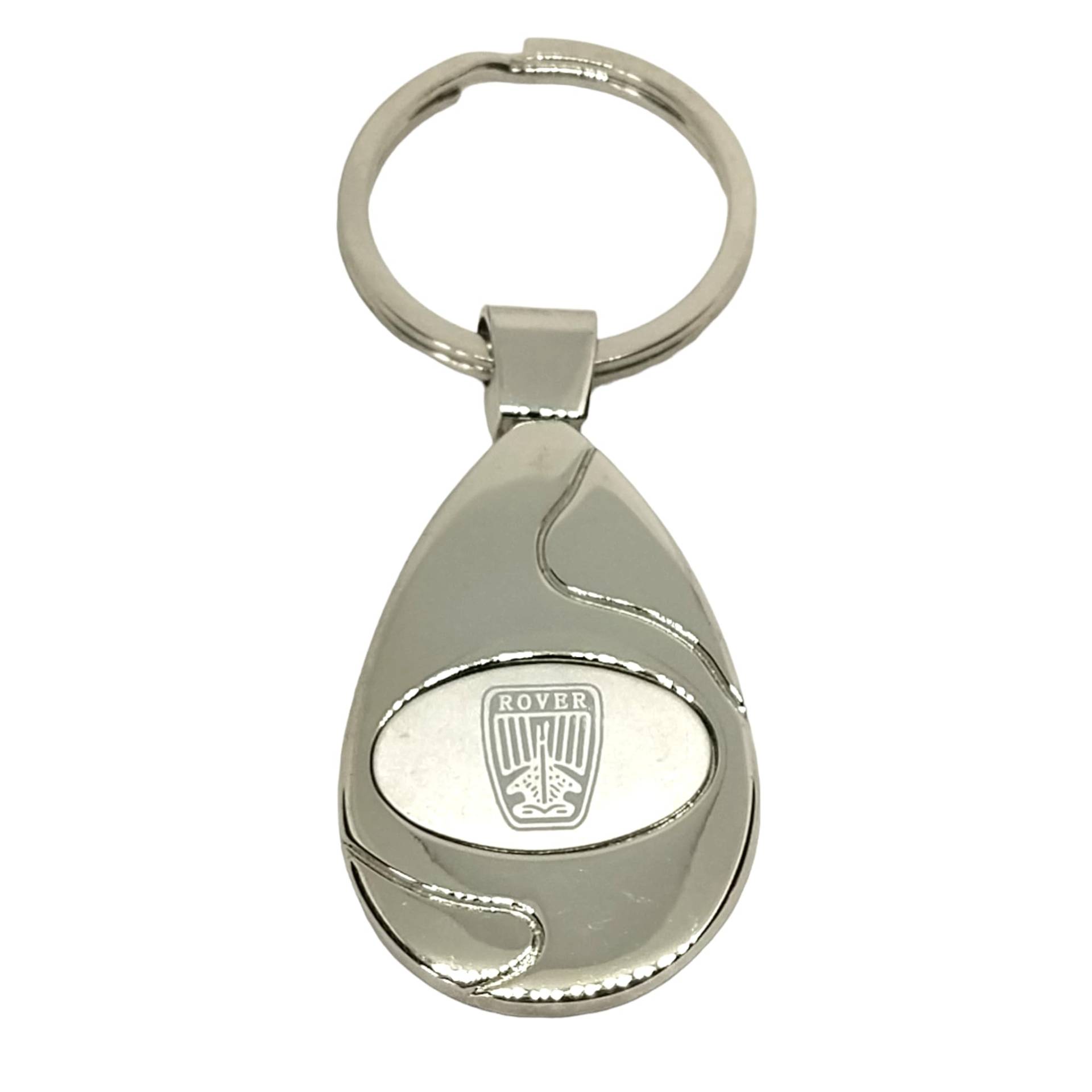 Station Mania Schlüsselanhänger kompatibel mit Rover Logo, ovoide Form aus versilbertem Metall in Etui Station Mania Schlüsselanhänger kompatibel mit Rover Logo, ovoide Form aus versilbertem Metall in Etui von Station Mania