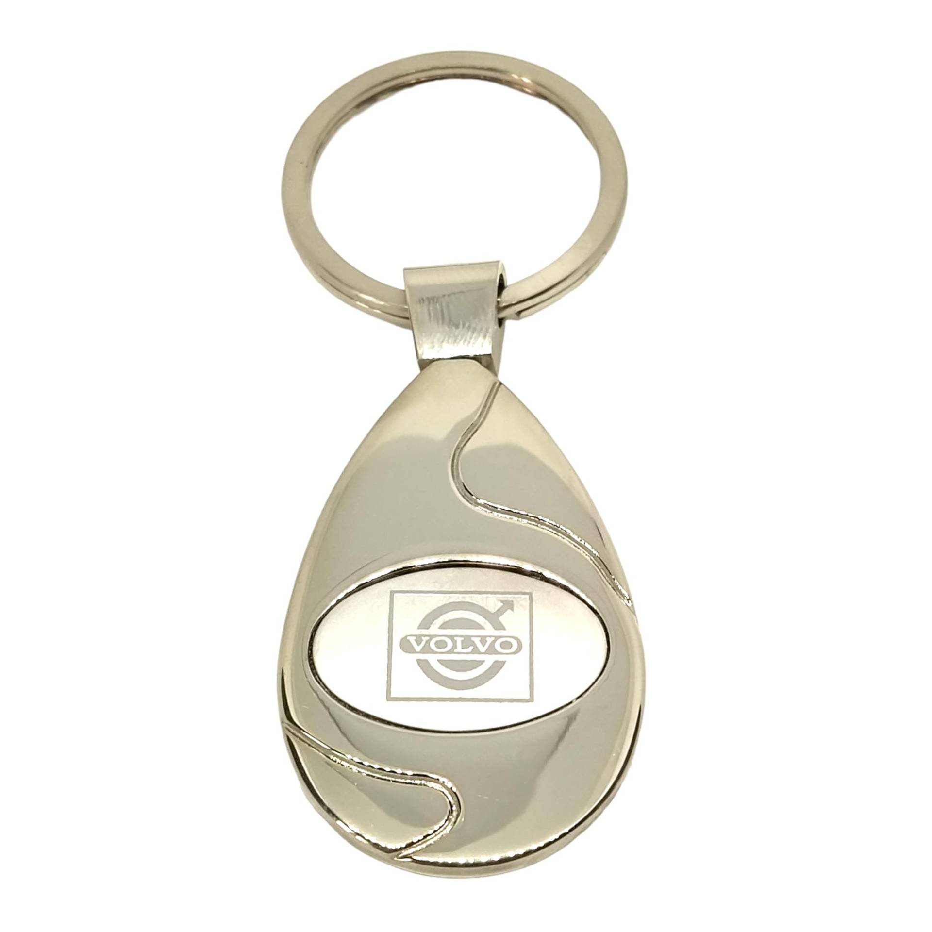 Station Mania Schlüsselanhänger kompatibel mit VOLVO Logo in ovaler Form aus silberfarbenem Metall in Etui Station Mania Schlüsselanhänger kompatibel mit VOLVO Logo in ovaler Form aus silberfarbenem Metall in Etui von Station Mania