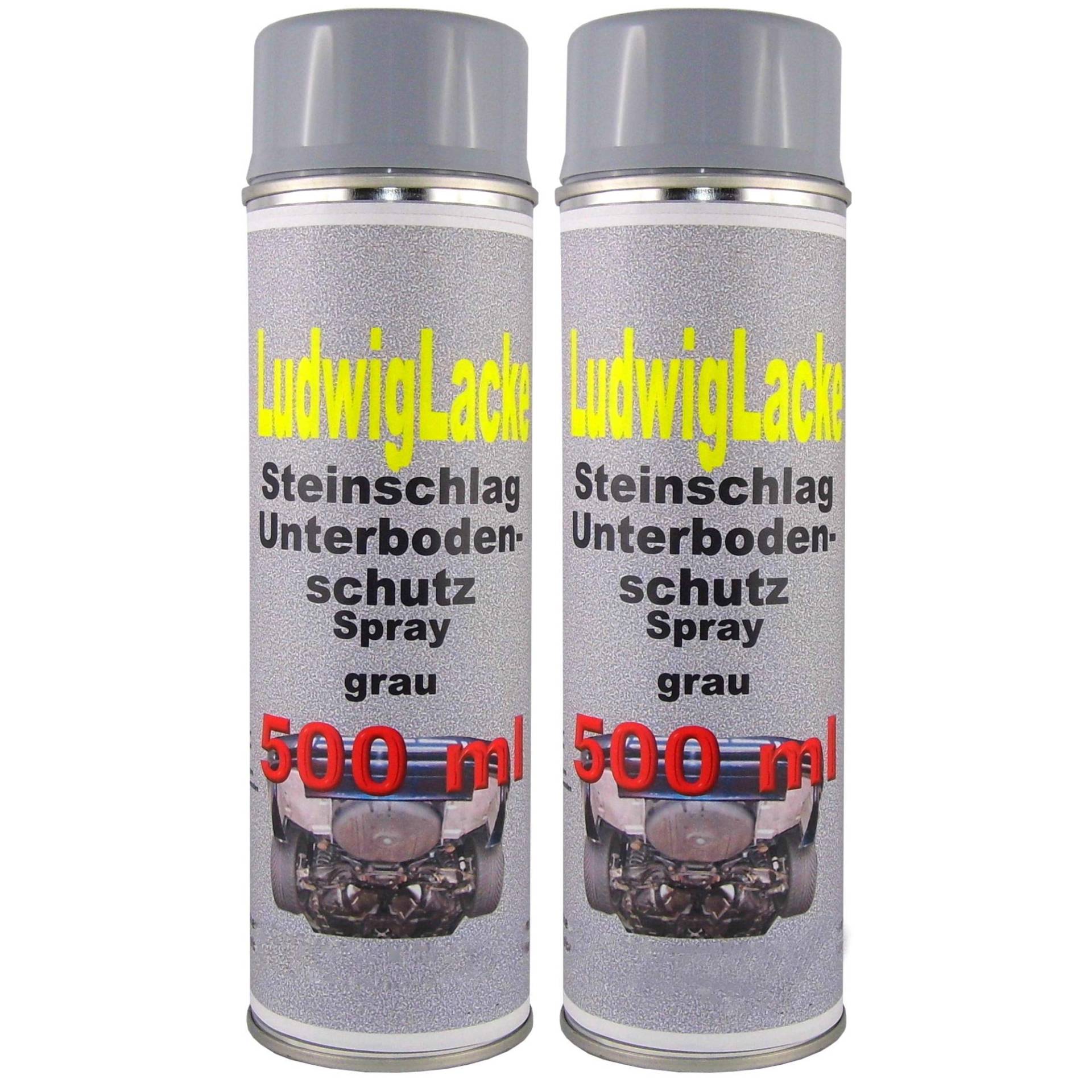 2 x 500 ml Spray Steinschlagschutz grau überlackierbar mit Autolack von Steinschlagschutz Unterbodenschutz