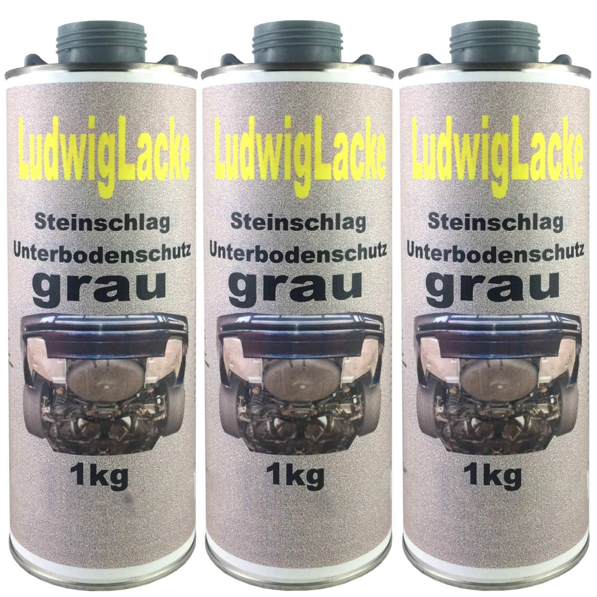 3 x 1 kg Unterbodenschutz grau Steinschlagschutz überlackierbar mit Autolack von Steinschlagschutz Unterbodenschutz