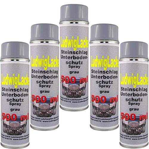 5 x 500 ml Spray Steinschlagschutz grau überlackierbar mit Autolack 5 x 500 ml Spray Steinschlagschutz grau überlackierbar mit Autolack von Steinschlagschutz Unterbodenschutz
