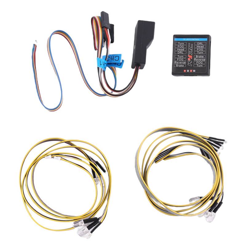 Steowsey 1/8 1/10 RC Auto 16 LED Lichtsystem Vorder- und RüCklicht Blinker Bremslichter für AXIAL von Steowsey