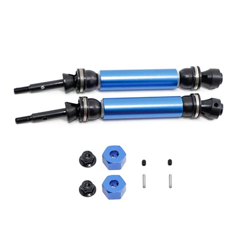 Steowsey 2 StüCke Metall Hintere Antriebswelle CVD für 1/10 Slash Stampede Hoss VXL 2WD RC Auto Aktualisierung Teile,Blau von Steowsey