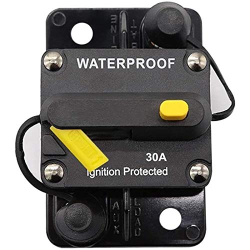 Steowsey 30 Ampere Leistungs Schalter 12V- 48V DC Manueller Reset für Den Schutz des Trolling Motors Rv Marine Boot Fahrzeuge System (30A) von Steowsey