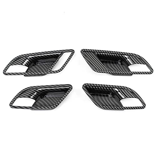 Steowsey 4 STÜCKE für MG 5 MG5 2020 2021 Auto Innen TüR SchüSsel Abdeckung Verkleidung Karbon Faser ABS Dekoration Rahmen Aufkleber ZubehöR von Steowsey