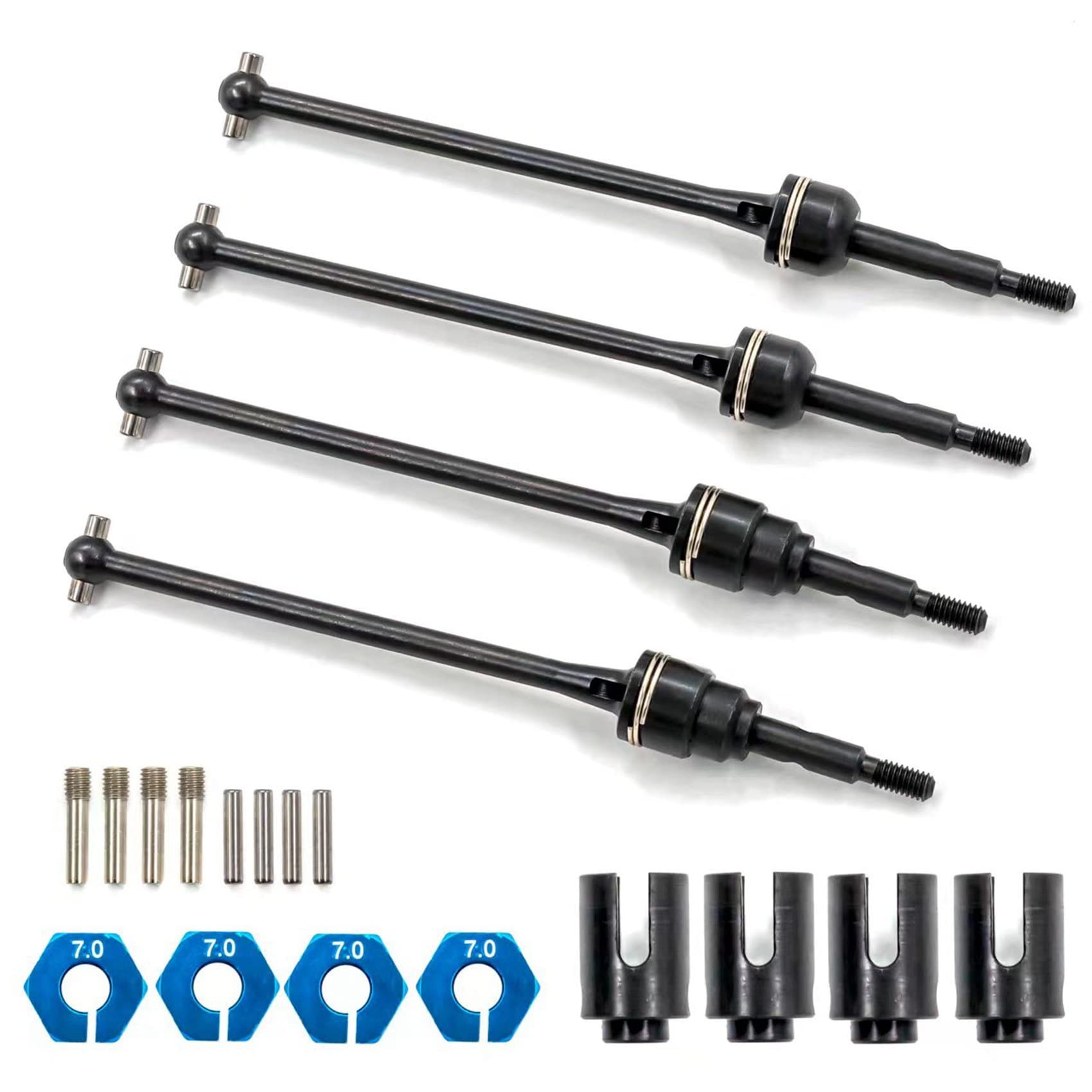 Steowsey 4 StüCk CVD-Antriebswelle Vorne und Hinten Aus Stahl für 1/10 Slash Stampede Hoss VXL RC Car Upgrades Parts,1 Steowsey 4 StüCk CVD-Antriebswelle Vorne und Hinten Aus Stahl für 1/10 Slash Stampede Hoss VXL RC Car Upgrades Parts,1 von Steowsey
