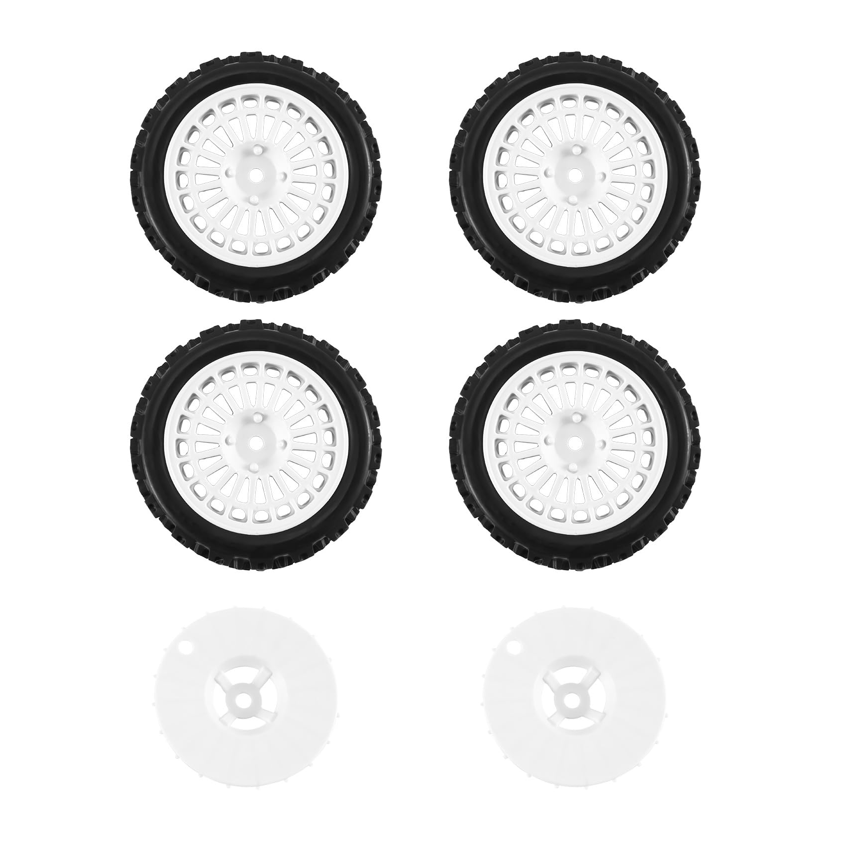 Steowsey 4 StüCk Gummireifen Rad Reifen für XV01 TA06 TT01 TT01E TT02 TT02B PTG-2 1/10 RC Auto Upgrades Teile ZubehöR,1 von Steowsey