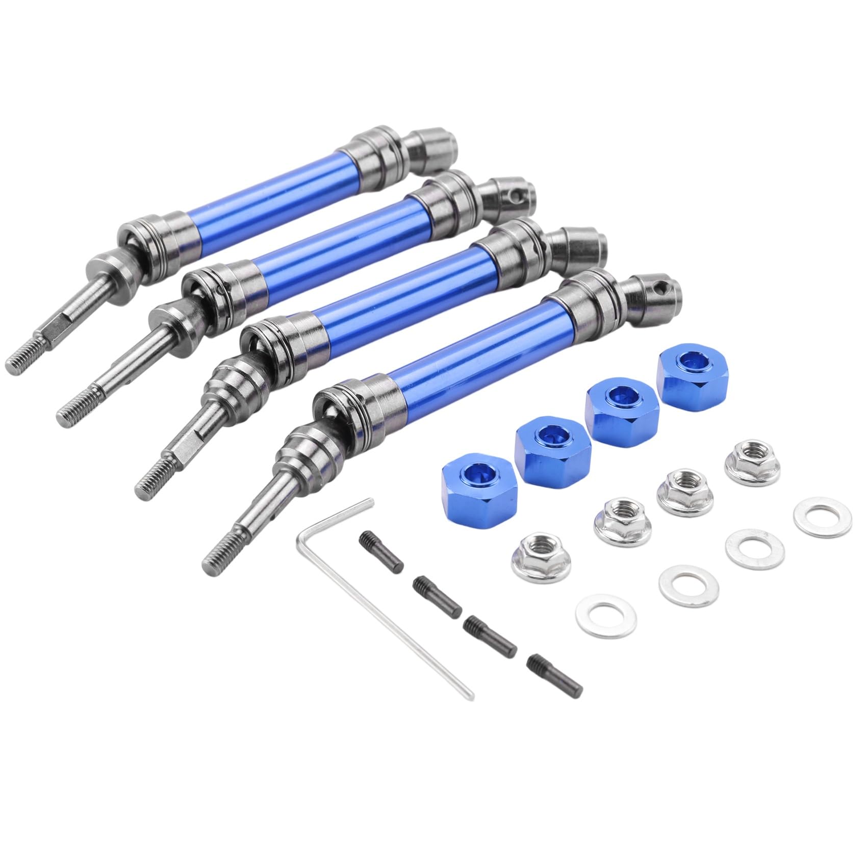 Steowsey 4 StüCk Metall-Antriebswelle Vorne und Hinten CVD für 1/10 Slash Stampede Hoss VXL RC-Auto-Upgrade-Teile, Blau Steowsey 4 StüCk Metall-Antriebswelle Vorne und Hinten CVD für 1/10 Slash Stampede Hoss VXL RC-Auto-Upgrade-Teile, Blau von Steowsey