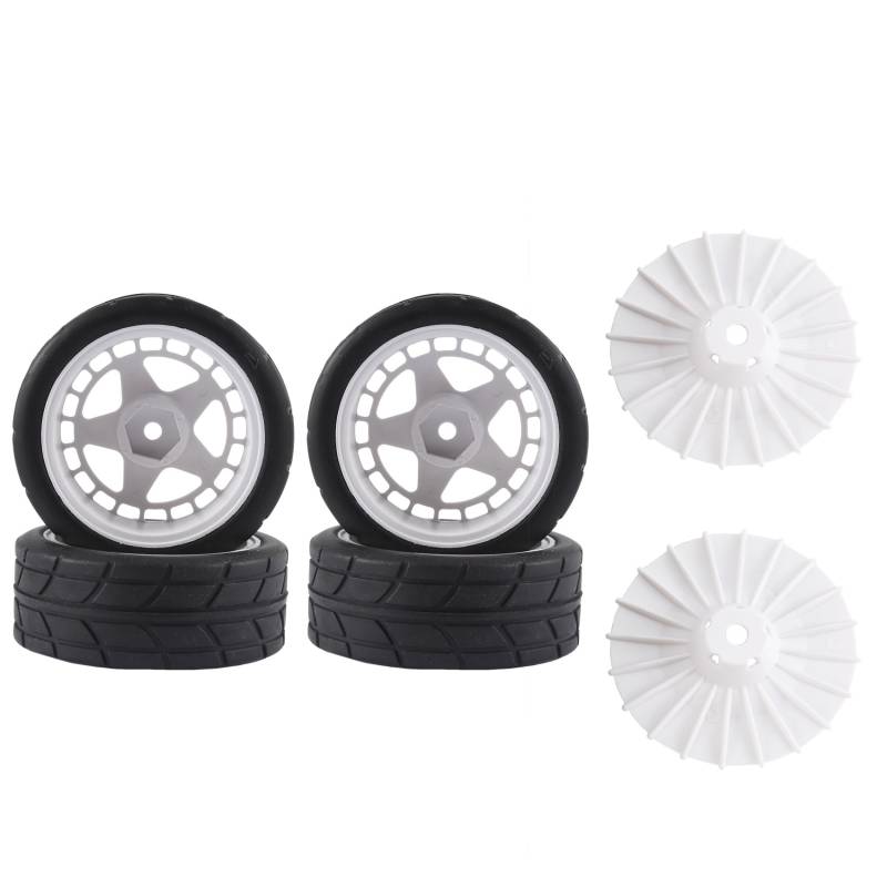 Steowsey 4 StüCke 12 Mm Hex 65 Mm Gummireifen Radreifen für XV 01 TT 01 TT 02 LC Racing PTG 2 WR8 1/10 RC Auto,2 von Steowsey