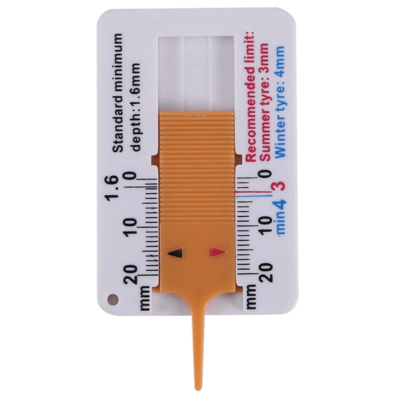 Steowsey 4 StüCke Reifen Profil Tiefen Messer 0-20Mm Auto Auto Reifen Profil Tiefen Messer Bremse Sattel Reifen Lineal Nonius Tiefen Anzeige von Steowsey