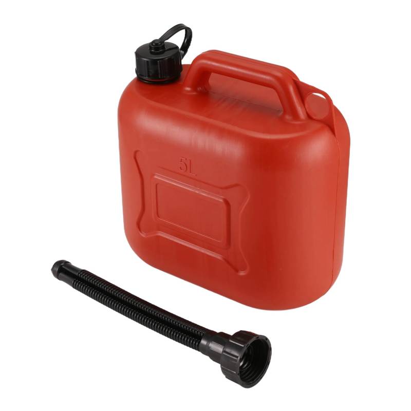 Steowsey 5L Auto Kraftstoff Tank Kann Kunststoff Benzin Gas BehäLter Antistatischer Kraftstoff BehäLter mit Rohr für Auto Reisen von Steowsey