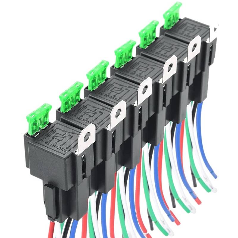 Steowsey 6 STÜCKE 5-Pin SPST Automobil Elektrisches Relais 12V 30A Auto Sicherung Relais Schalter Kabel Baugruppe von Steowsey