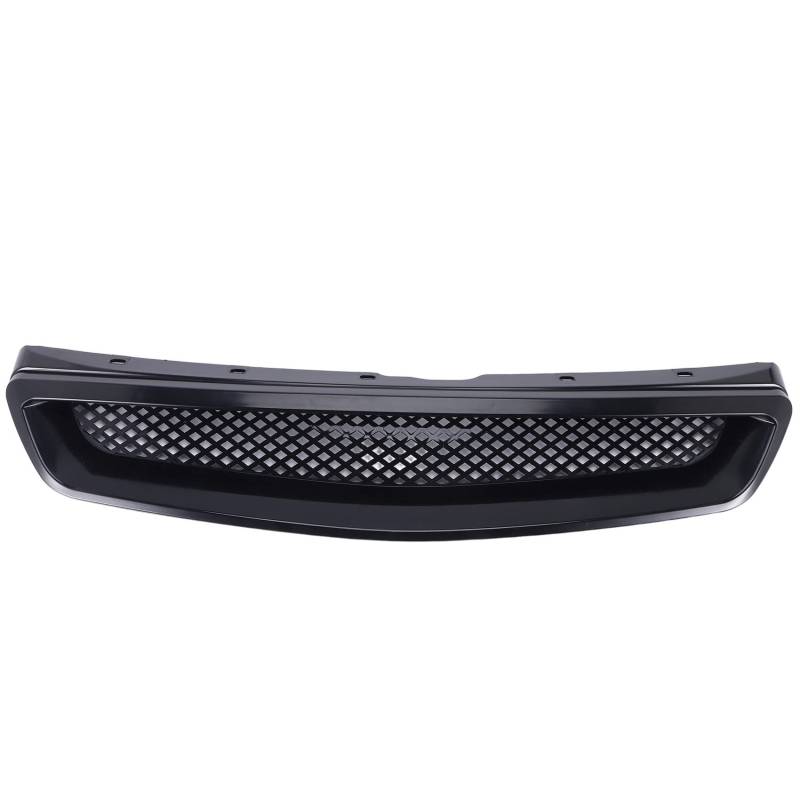 Steowsey EK T-R Stil Front StoßStange Haube Netz Gitter Rennen Gitter für EK DX EX LX Typ R 1999-2000 GläNzend Schwarz von Steowsey
