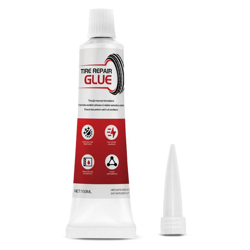Sternstunde Reifenreparatur Kleber, 100ml Gummikleber, Reifen Gummi Kleber Schwarz, Reparaturkleber FüR Autoreifen,Reifendichtmittel FüR Auto/Motorrad/Fahrrad von Sternstunde