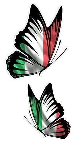 Sticar-it Ltd Hand Paar Schmetterlinge Mit Italien Italienisch Il Tricolore Flagge Motiv Auto Aufkleber von Sticar-it Ltd