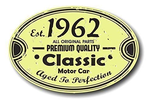 Verzweifelt Im Alter Gegründet 1962 Jahre Aged To Perfection Vintage Oval Motiv für Classic Vintage Automobile Retro Vinyl Auto Aufkleber 120x80mm Ca. von Sticar-it Ltd