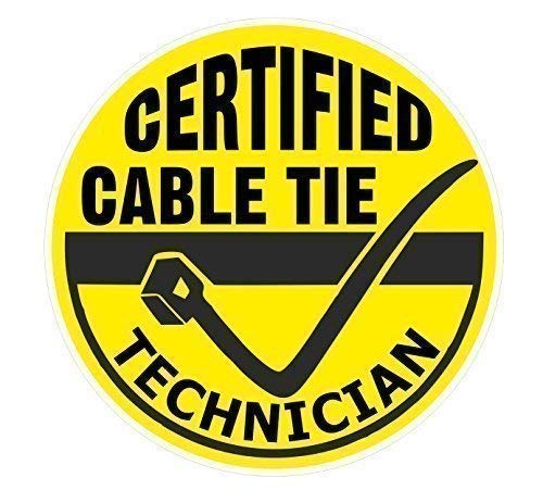 Vinyl-Aufkleber für das Auto oder den Werkzeugkasten mit der Aufschrift „Certified Cable Tie Technician“, ca. 100 x 100 mm von Sticar-it Ltd