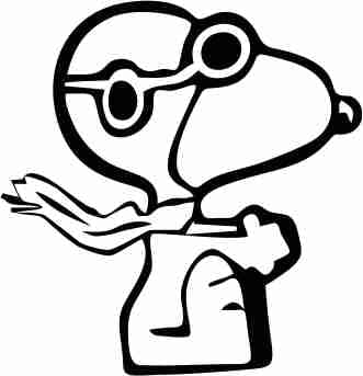 Aufkleber Snoopy Aviator - Aufkleber für Auto Motorrad Möbel - Peanuts Comics Cartoon Animate Sticker (schwarz) von Stick-up