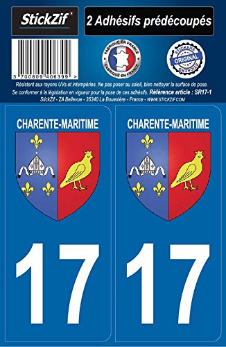 StickZif SR17 – 1 Aufkleber 2 Platte Departement 17 Wappen Charente-Maritime StickZif SR17 – 1 Aufkleber 2 Platte Departement 17 Wappen Charente-Maritime von StickZif