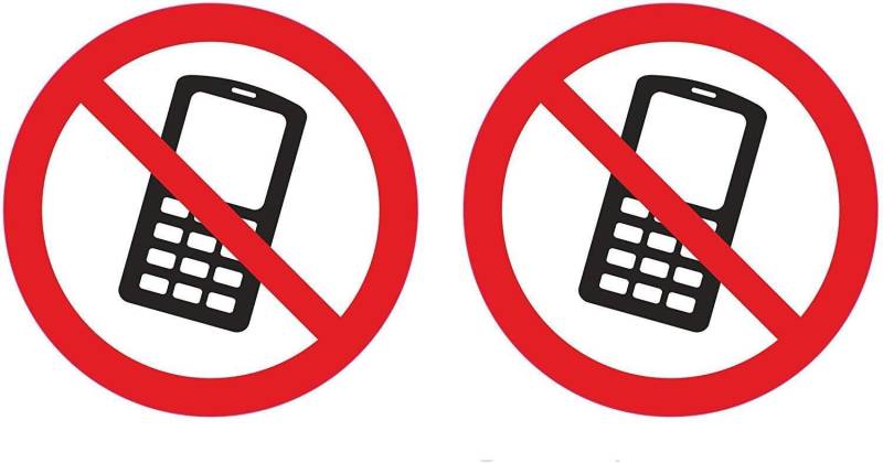 2er Set je Ø 9cm Handy Verboten Handyverbot Telefon Hinweisschild Aufkleber Sticker Vinly von Sticker_Design_Shop