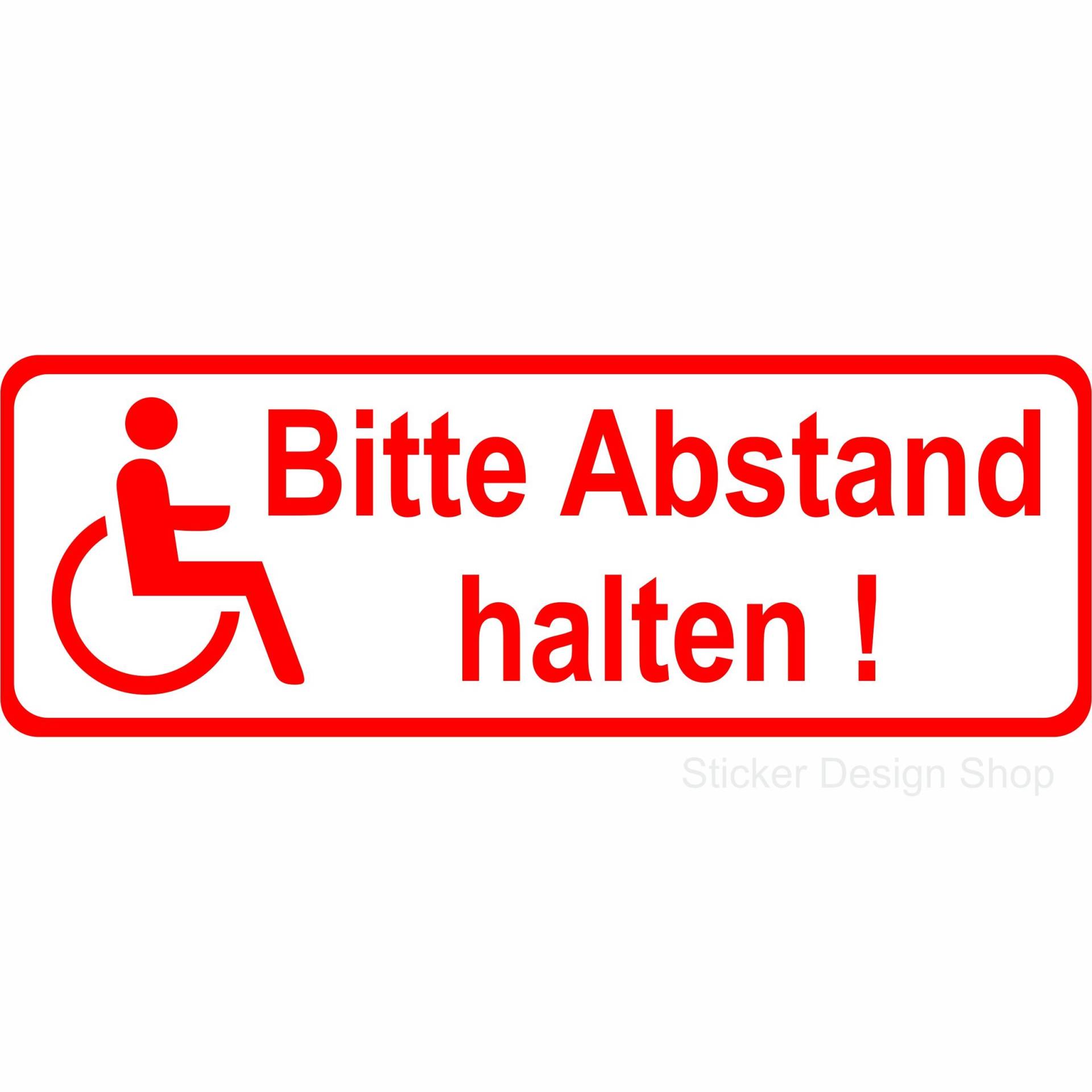 Abstand Halten Rollstuhlfahrer Behinderten Auto Aufkleber Vinyl Stickers 15 cm von Sticker Design Shop
