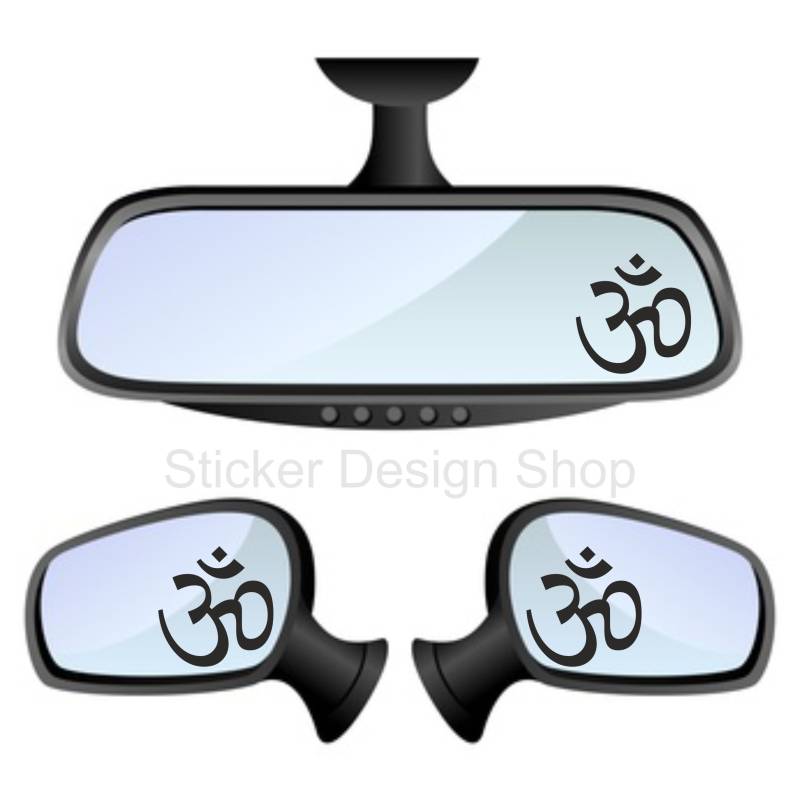 Om Symbol AUM Spiegel Aufkleber Sticker Auto Laptop Handy Indien Inde 2 stück von Sticker Design Shop