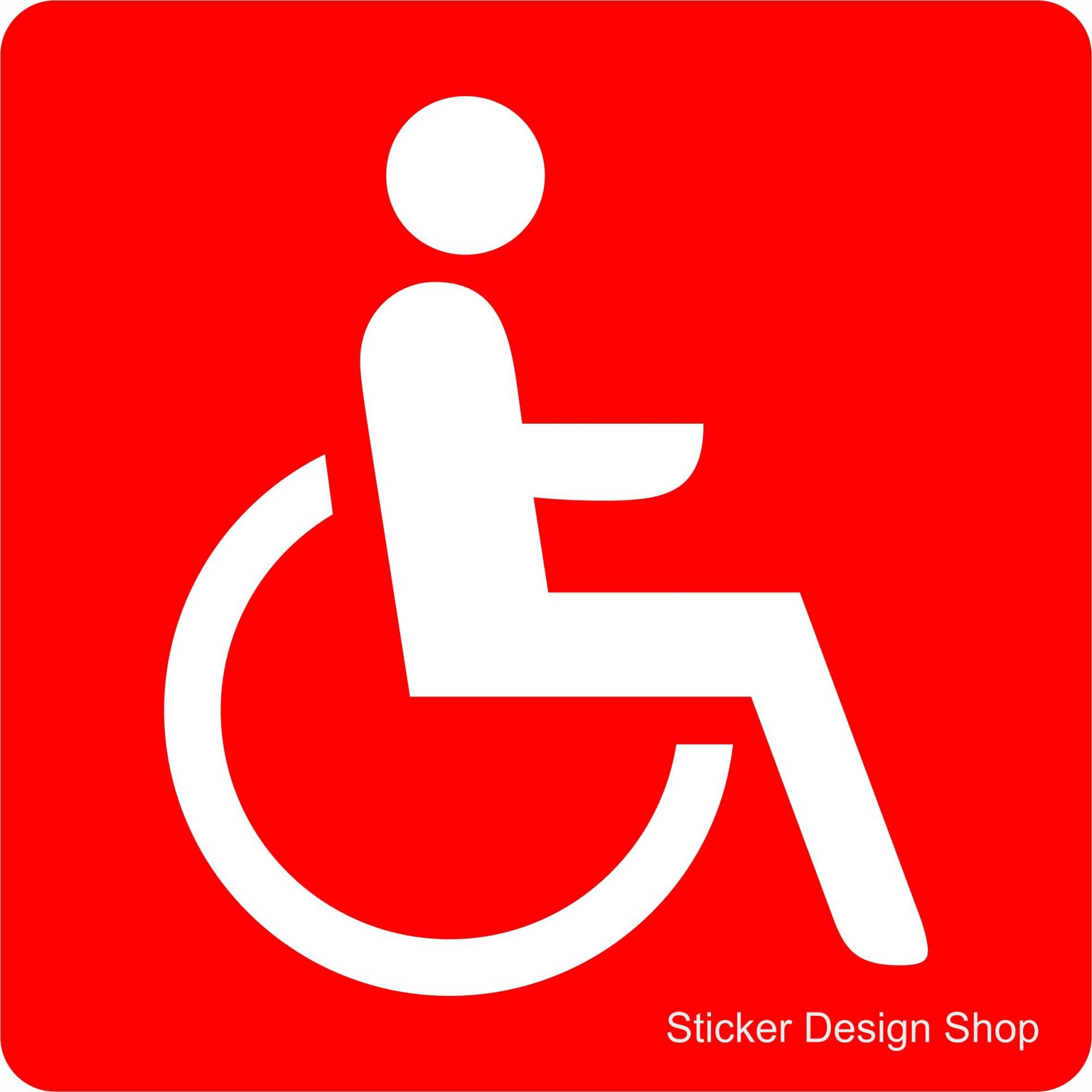 Sticker Design Shop Behinderten Rollstuhl Magnetschild Automagnet Auto Aufkleber Magnet Schild Rot 10 cm von Sticker Design Shop