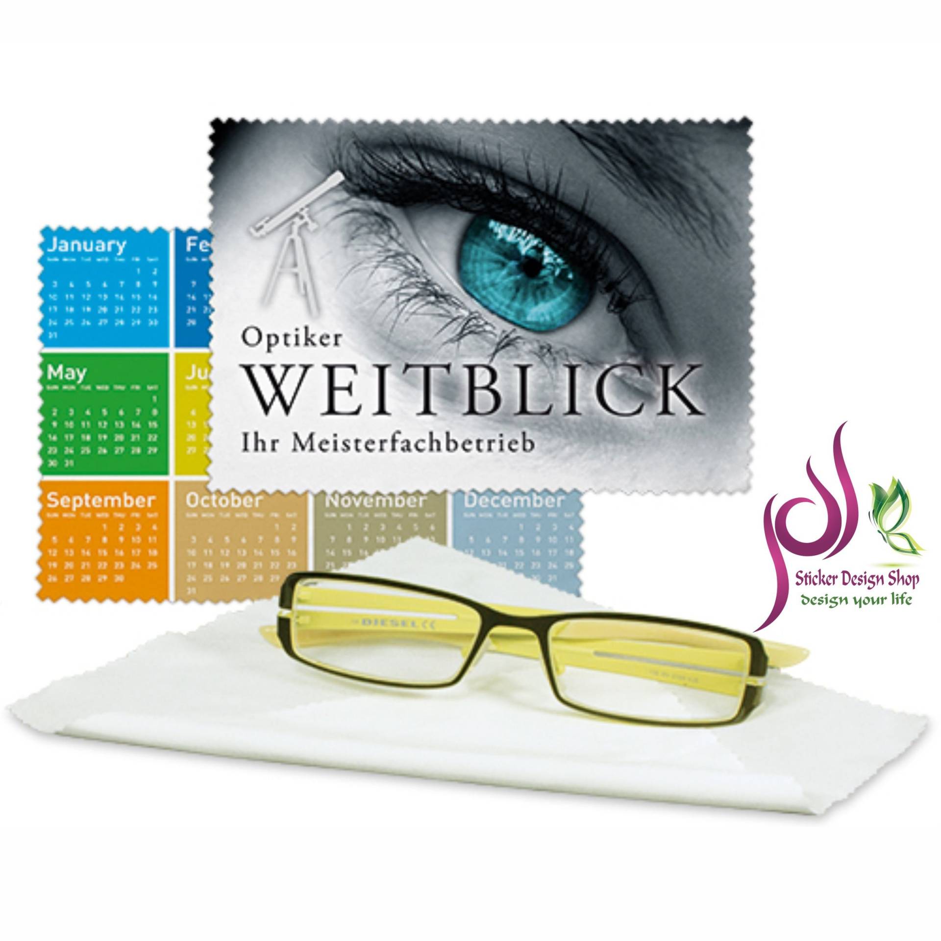 Sticker Design Shop Glasreinigungstuch Brillenputztuch individuell Bedruckt mit ihrem Wunsch Foto (ohne Geschenkbox) von Sticker Design Shop