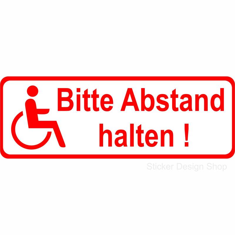 Sticker Design Shop Magnetschild Abstand Halten Automagnet Auto Aufkleber Magnet Schild Behinderten 30x10 cm von Sticker Design Shop