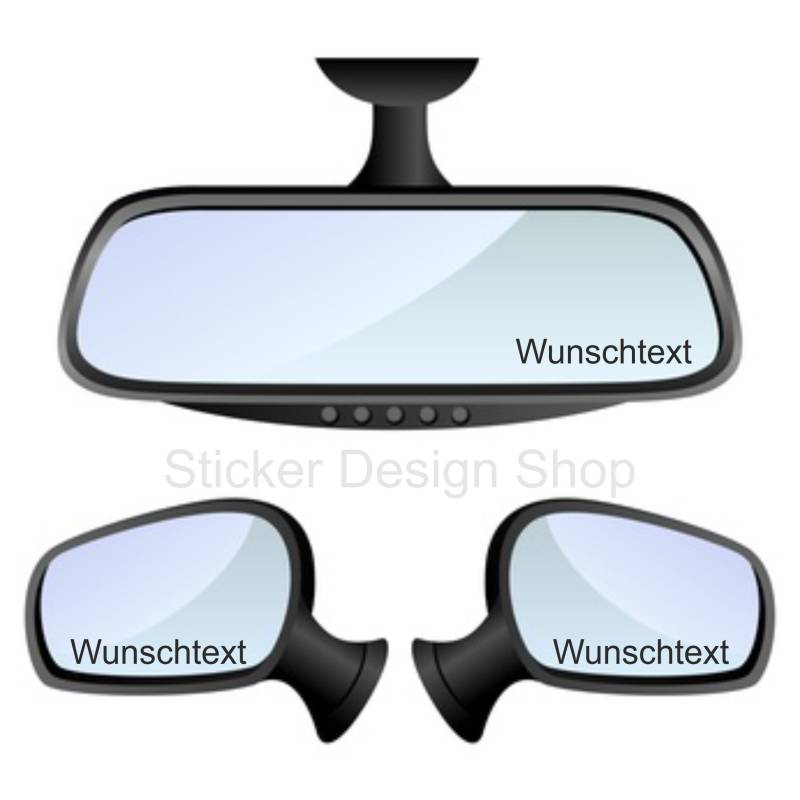Sticker Design Shop Wunschtext Wunschname Namen Spiegel Auto Aufkleber Tuning LKW Motorrad von Sticker Design Shop